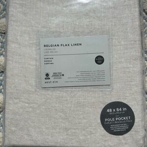 2 West Elm Belgian Flax Linen Blackout Curtains - Natural